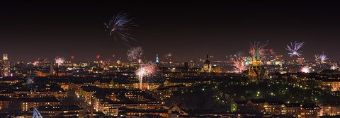 Nyårs-fyrverkerier över Stockholm stad